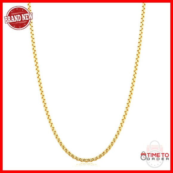 Jewelry - 14k Gold Filled Box Chain Necklace 2.5mm Unisex Lobster Clasp 18in